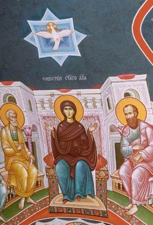 Фрагмент росписи Троицкого храма - Сошествие Святаго Духа